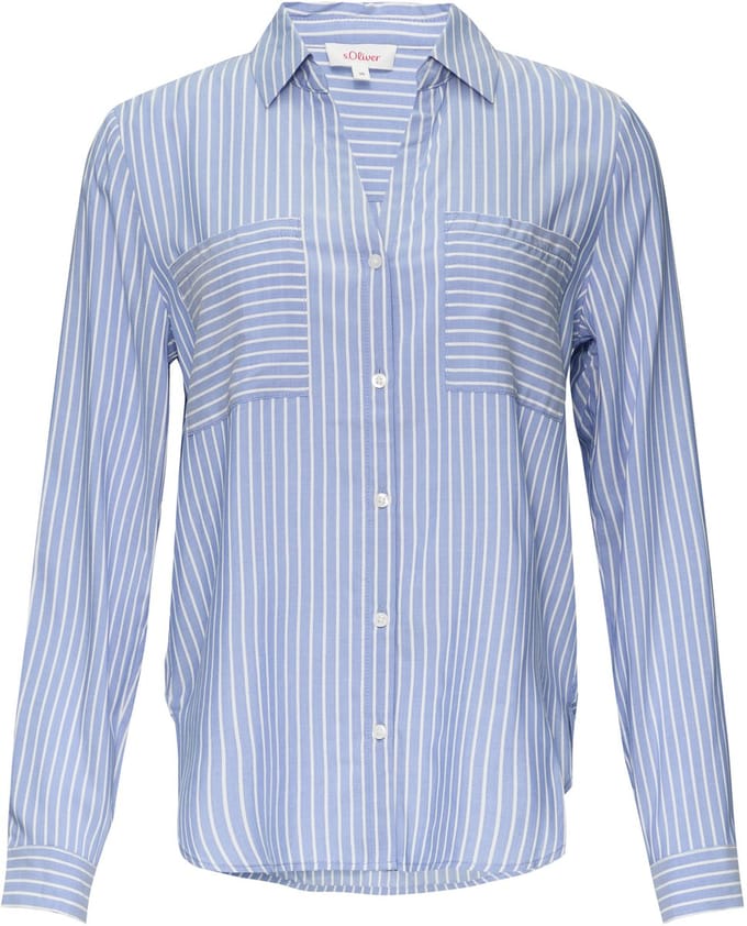 s.Oliver - female - Gestreepte blouse met opgestikte zakken
