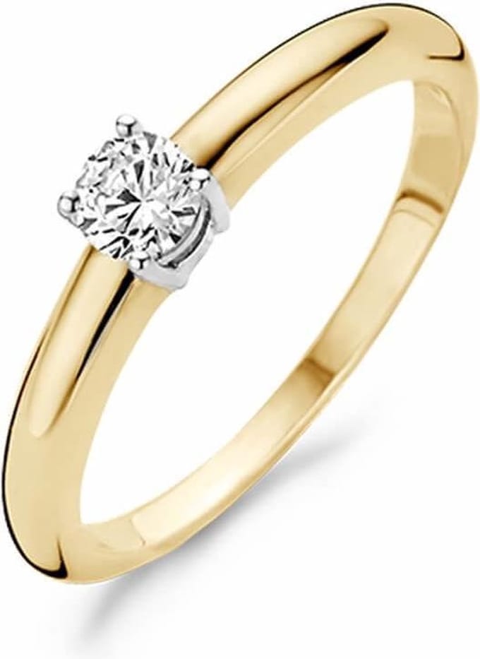 Blush Ring 1067BZI -  Geel en Wit Goud (14Krt.) met Zirconia