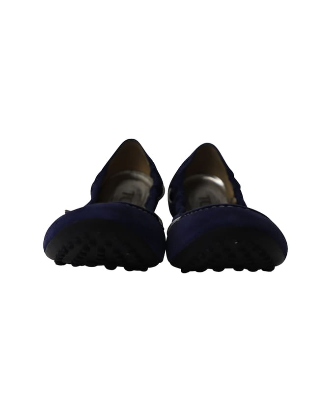 Tod's Scrunch Ballerina's in Koninklijk Blauwe Suède