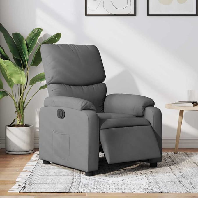 vidaXL - Fauteuil - elektrisch - verstelbaar - stof - donkergrijs