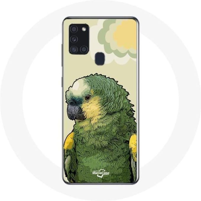 Samsung Galaxy A21S Hoesje Amazon Papegaaien Groen groen