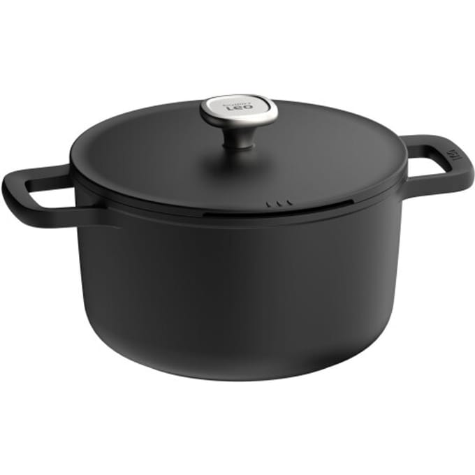 LEO Kookpot antikleef met deksel Phantom - Ø 24x14cm - Zwart - PFAS-vrij
