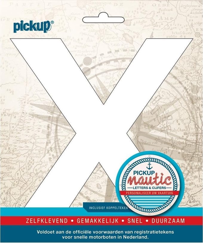 Pickup Nautic plakletter 150mm wit X