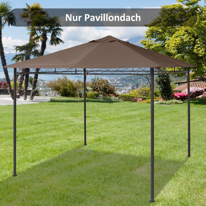 MODFU - Vervangend Paviljoendak - 298 X 295 Cm - Polyester Met PA-Coating - Koffiebruin