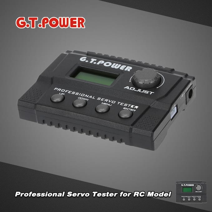 GTPOWER Professionele Servo Tester voor RC Vliegtuigen Helikopters Auto Servo zwart