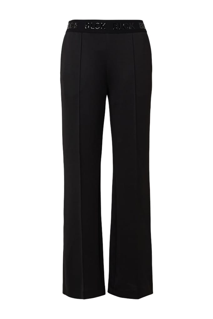 s.Oliver - female - Broek met wijde pijpen in scuba met elastische tailleband met logo