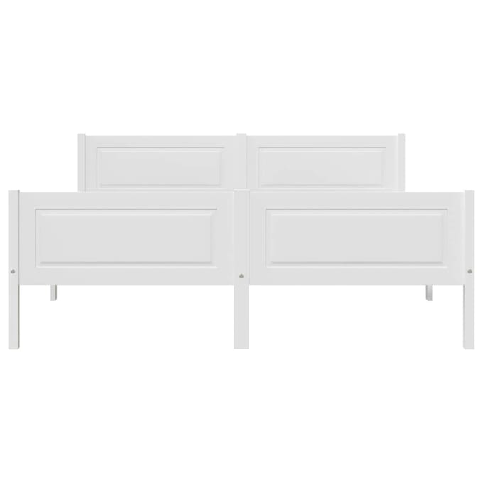 vidaXL - Bedframe - massief - grenenhout - wit - 160x200 - cm