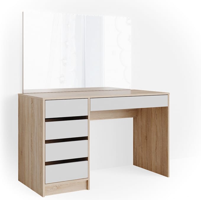 Vicco Sherry Kaptafel – 120 cm Wit/Sonoma