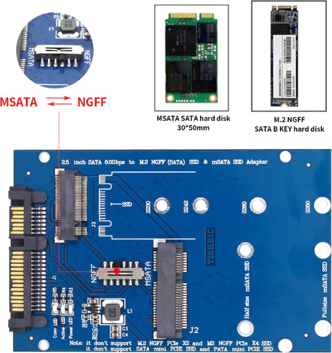 Msata Naar Sata Adapter 2.5 Inch