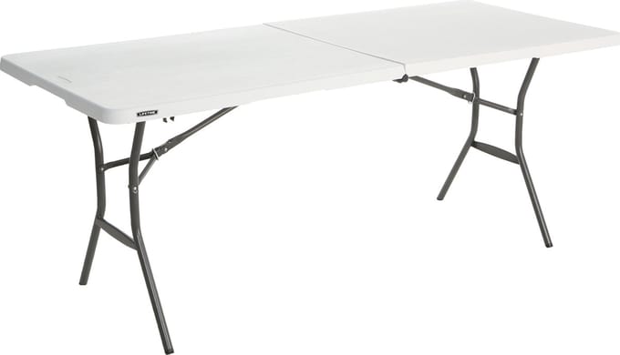Lifetime® Kunststof Campingtafel Opvouwbaar - Light Commercial - 182x76x74cm - Wit