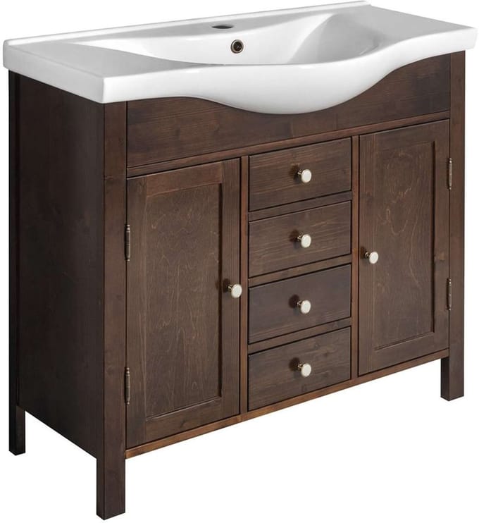 Sapho Ambra Wastafelonderkast 96x82x34,5cm, gebeitst vuren