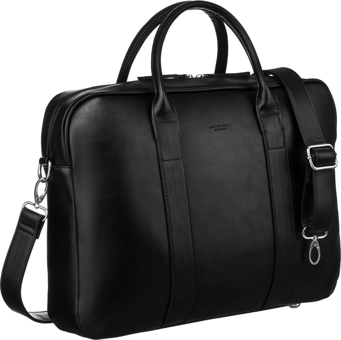 PETERSON® - Laptoptas - Schoudertas - Zwart Kunstleer - Elegant - Functioneel