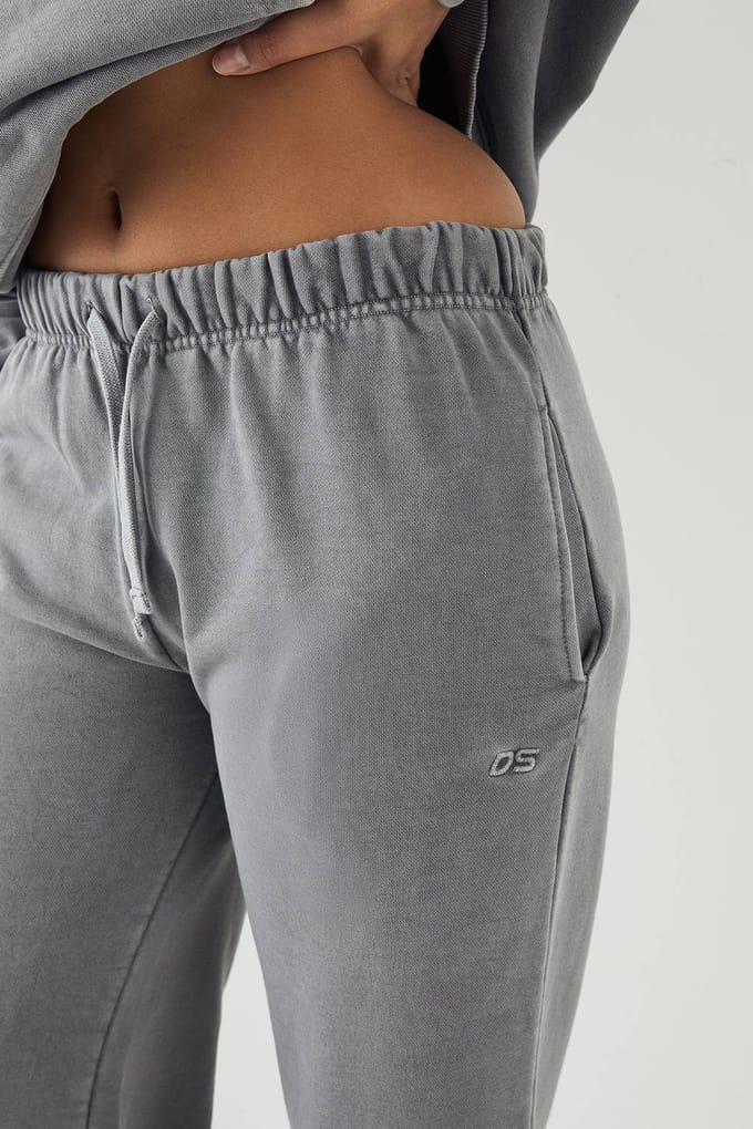 Dames DSGN Studio Premium Zwaargewicht Gewassen Rechte Pijp Jogger | Charcoal | Maat: Small