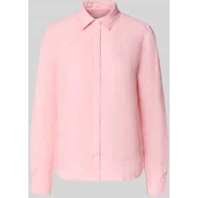 regular fit linnen blouse met labelstitching