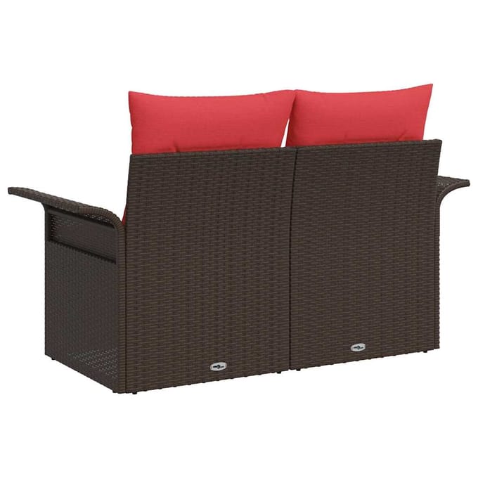 vidaXL - Tuin - Sofa - 2-Aantal - zitplaatsen - poly - rattan