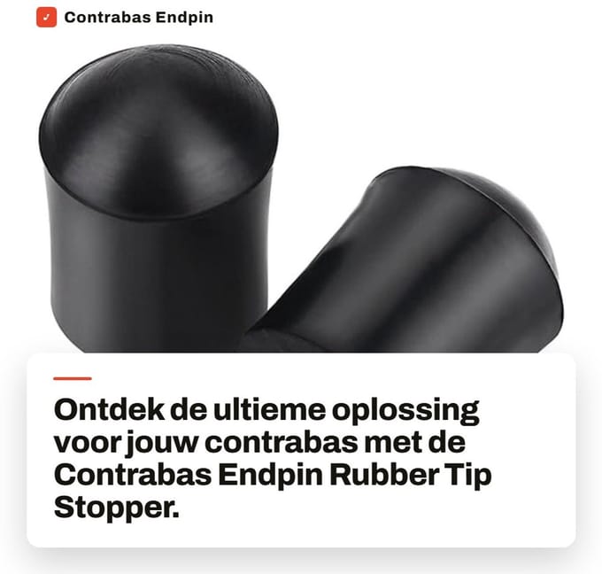 Dailygoods- Contrabas Eindpin Rubber Tip - 2 Stuks - Antislip - Vloerbescherming - Langdurig Gebruik - Vermindert Ruis - Contrabasaccessoire