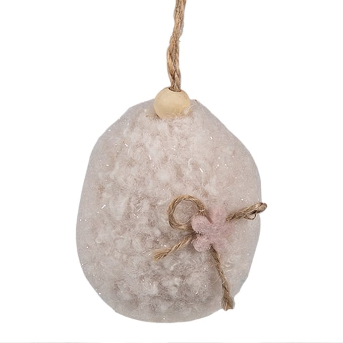 Clayre & Eef Paashanger Ei 7 cm Beige Synthetisch