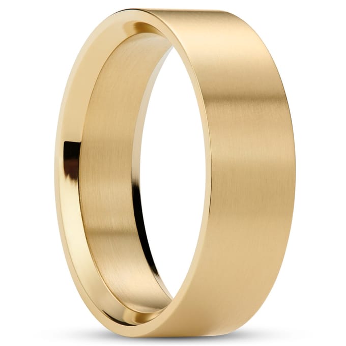 Matte Goudkleurige Stalen Ring