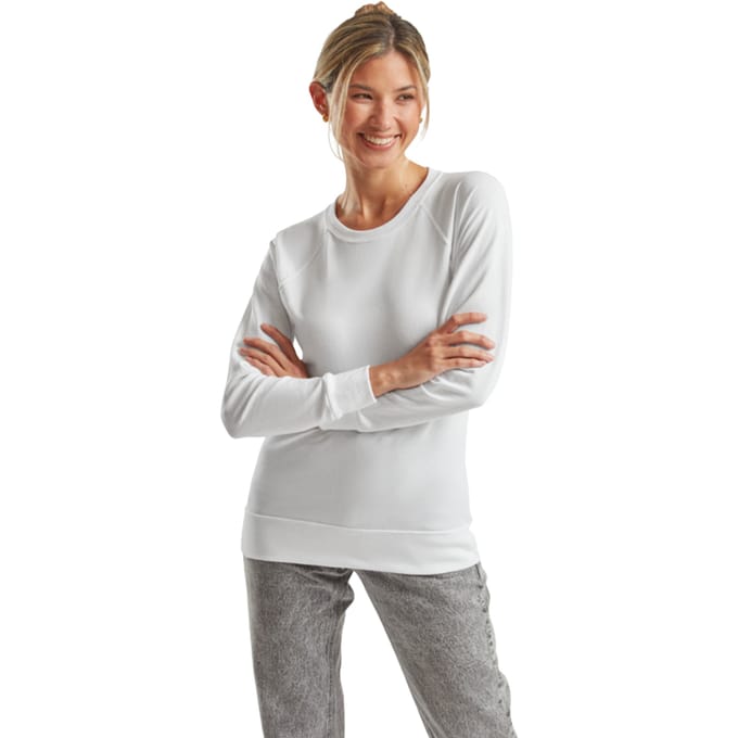 Fruit of the Loom Dames/Dames Lichtgewicht Raglan Sweatshirt (Wit)