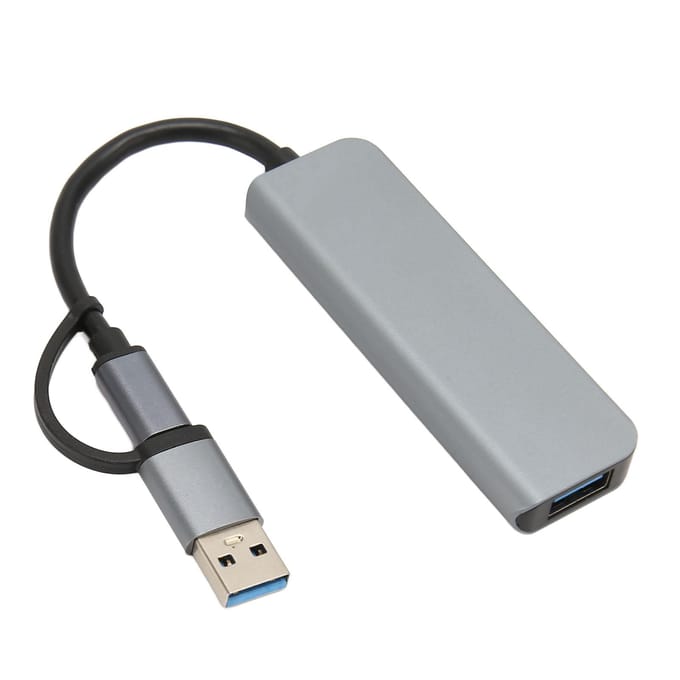 4-in-1 USB 3.0 Hub 5 Gbps USB C naar USB 3.0 Hub USB Splitter USB Hub Extender USB 3.0 Dongle voor gray