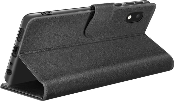 Zanae, Hoesje geschikt voor Galaxy A01 Core / M01 Core - Wallet Case & Stand, Zwart