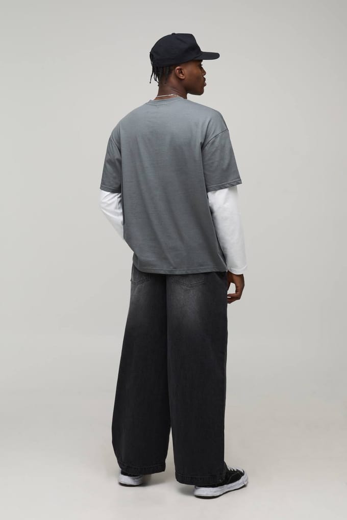 Essential Parachute Fit Jeans | Washed Black | Size 52R