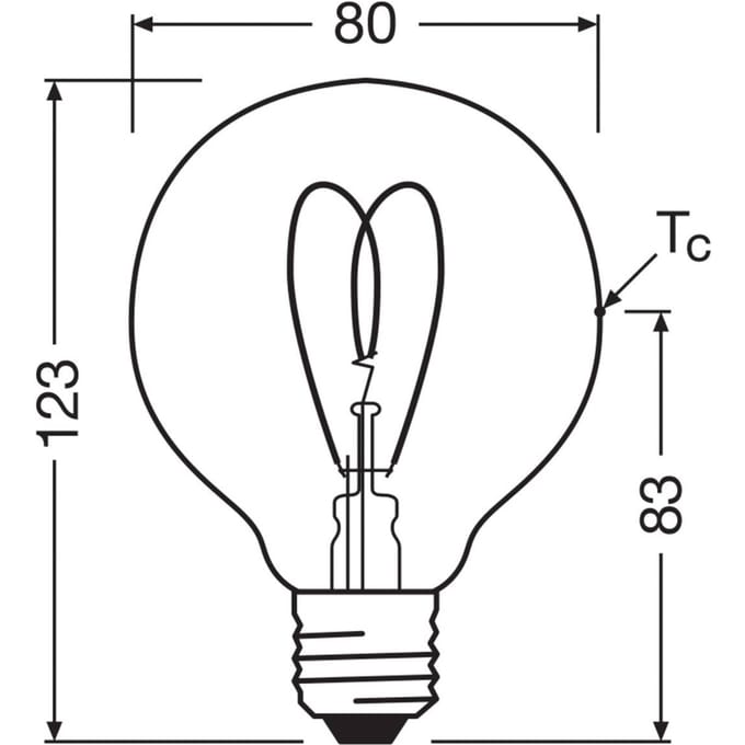 Osram E27 LED Globelamp | 4.9W Goud 2200K 220V/240V 922 470Lm | 300° Ø80mm Dimbaar