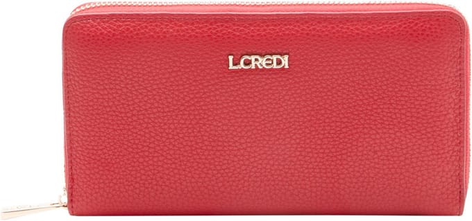 L.CREDI portemonnee Perla Zip Around Wallet Red rood
