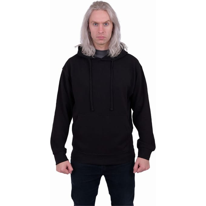 Spiral Unisex effen pull-over hoodie voor volwassenen (Zwart)