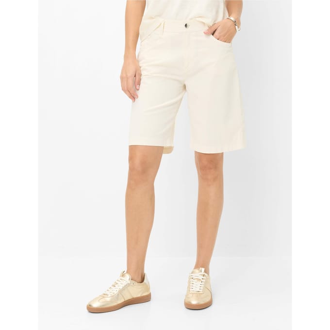 Brax Dames Bermuda  Style MAINE B OFFWHITE, crèmewit, maat 44