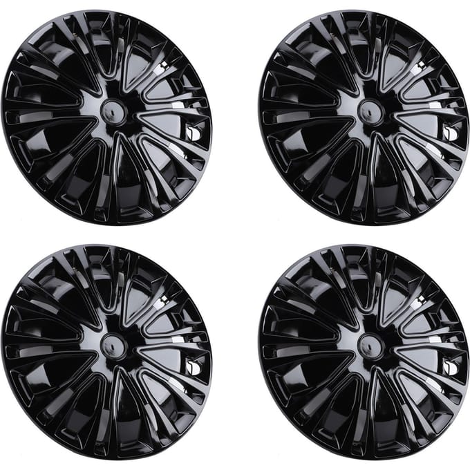 4 STuks Velgkap 14 Inch Stijlvol Clip-On Ontwerp R14 Wielnaafdop Vervanging voor Citroen AX Zwart zwart