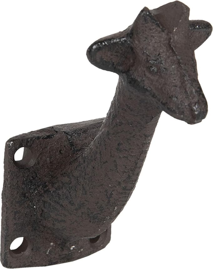 Clayre & Eef Wandhaak Giraf 10x4x7 cm Bruin IJzer