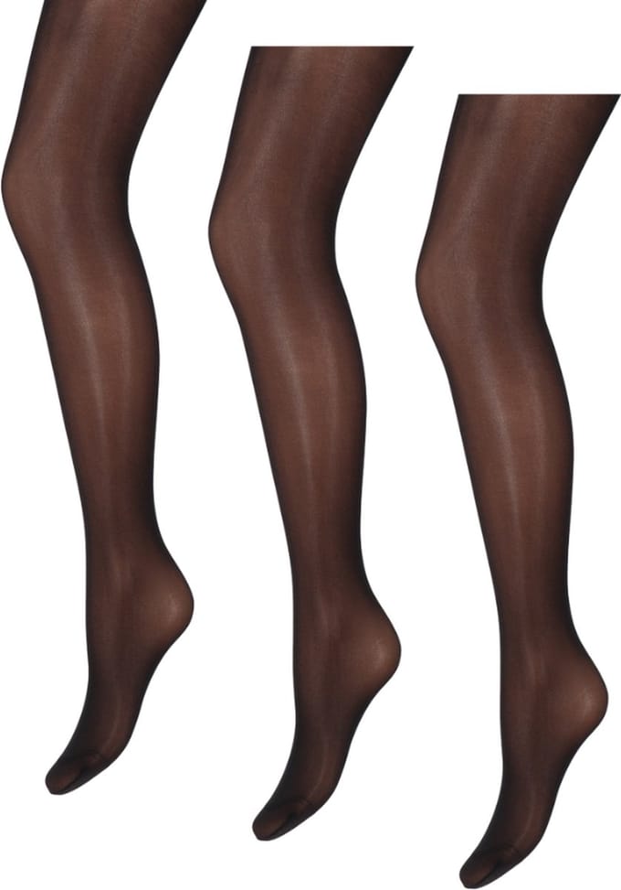 Marianne - Glanzende Dames Panty - 35 Denier - 3-Pack - Maat S/M - Zwart