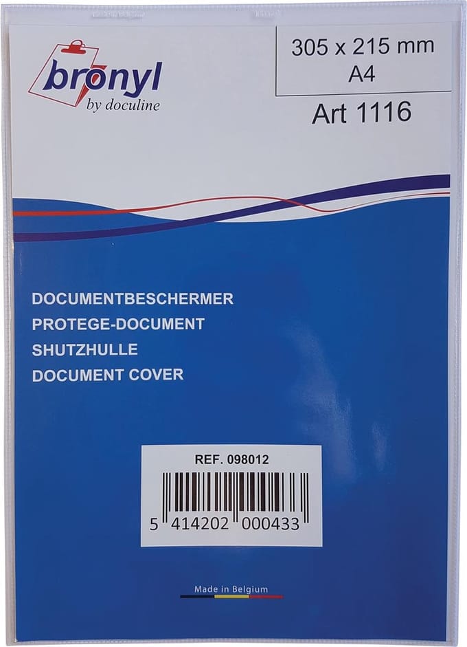 Bronyl U-mapje uit transparante PVC van 180 micron, ft A4, PAK VAN 10