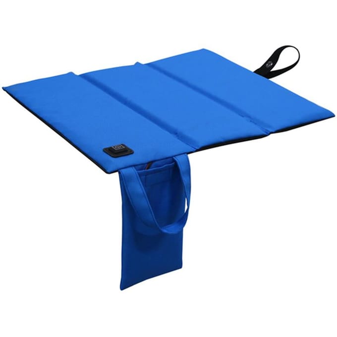 Coussin de siège chauffant Rechargeable USB pour l'extérieur, chaise pliante Portable, tapis de siège, 3 niveaux de chauffage bleu