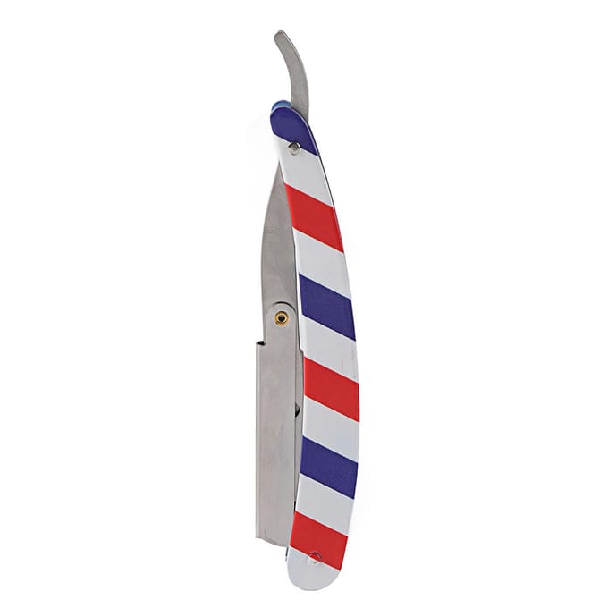 Rasoir Droit Classique de Barbier Vintage avec Mécanisme de Remplacement Facile des Lames Rasage de Barbe gray