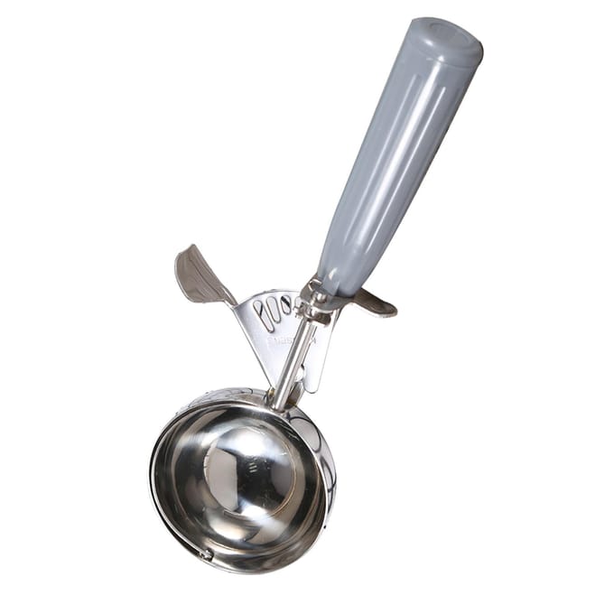 Cuillère à glace pratique en acier inoxydable avec manche en plastique (7.2cm) gray