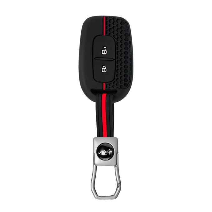 Étui Porte-clés en Silicone à 2 Boutons Coque Support Pour Renault Clio Modus Clio Dacia Sandero Logan Duster Dokker black