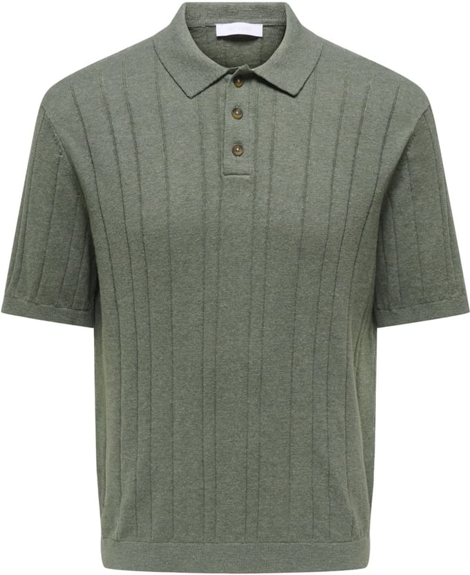 Only & Sons Poloshirt Onssofus Reg Ss Polo Knit Frml 22037216 Agave Green Mannen Maat - S