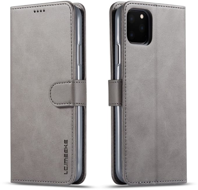 LC.IMEEKE Wallet / portemonnee hoesje voor iPhone 11 pro - Grijs