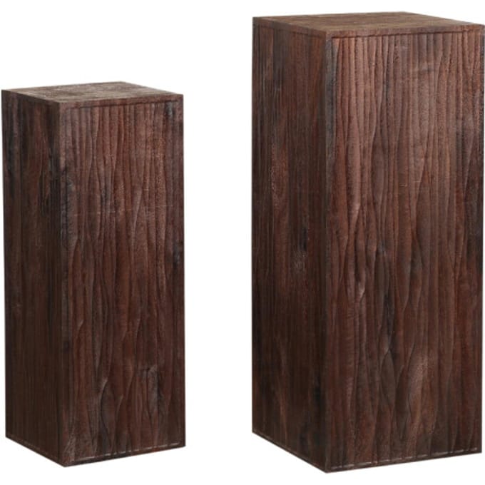 PTMD - Bloemenzuil Riko - Bruin - 35x35x90cm - Set van 2