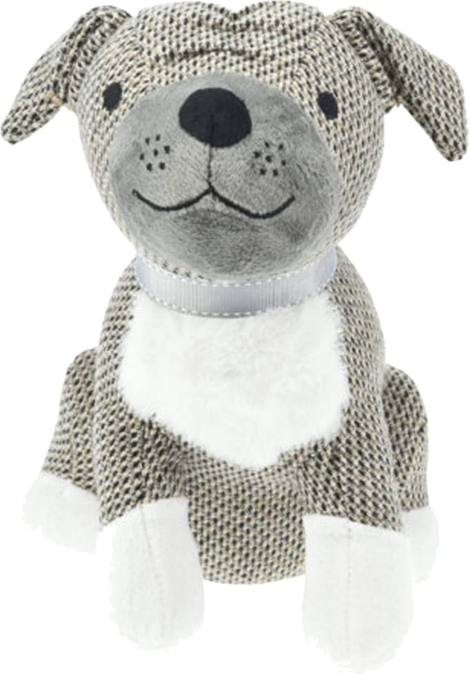 H&S Collection Deurstopper - hond - licht grijs - 27 x 20 x 27 cm - polyester - dieren thema deurstoppers