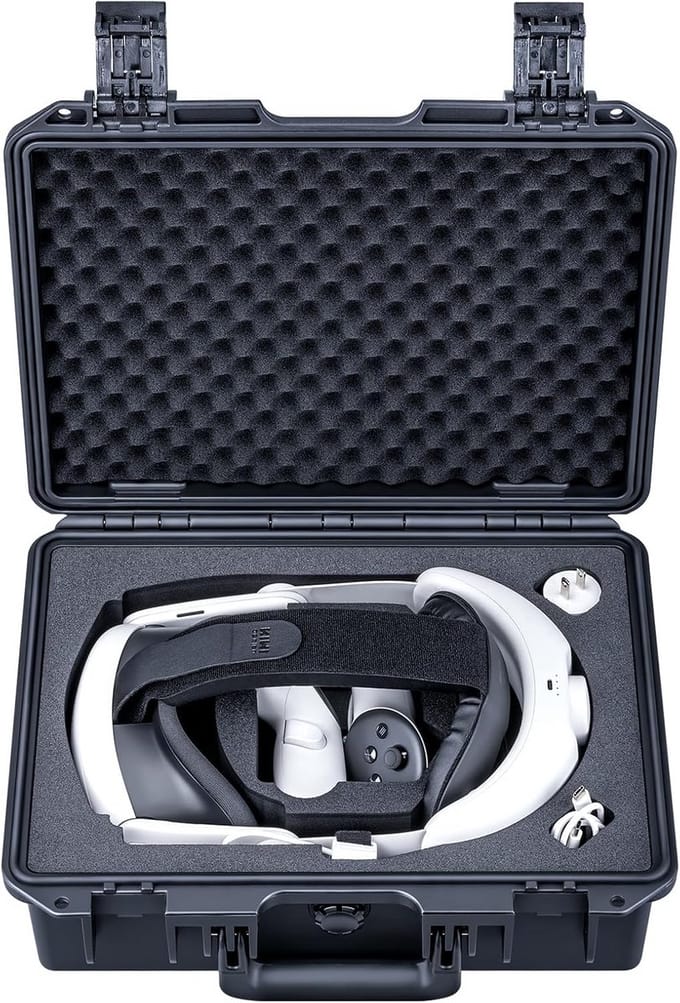Waterdichte HardCase voor Quest 3S en Hoofdband met Batterij