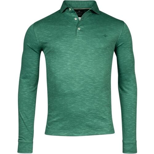 Baileys Polo Two-Tone Slub Interlock Long Sleeve Donker Groen / male
