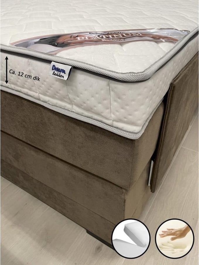 Splittopper Platinum 140x200 - 12 cm dik - Bamboo Hoes - Nasa Traagschuim - Topdekmatras Split