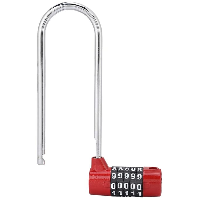 Zinklegering U-vorm Combinatie Cijfer Wachtwoord Code Slot Extra Lang Kastdeur Hangslot rood