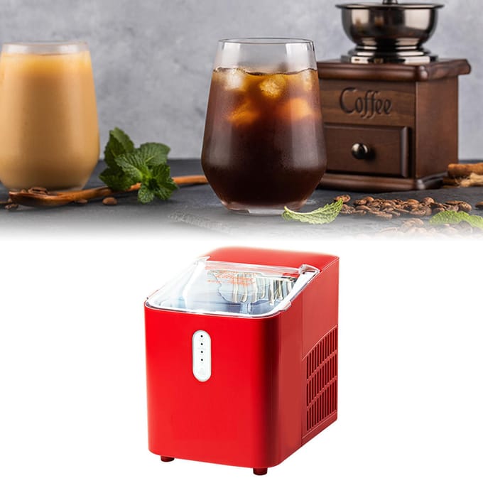 1L Capaciteit Retro IJsmachine Thuis Slaapzaal Commerciële Mini Automatische IJsmaker Machine red