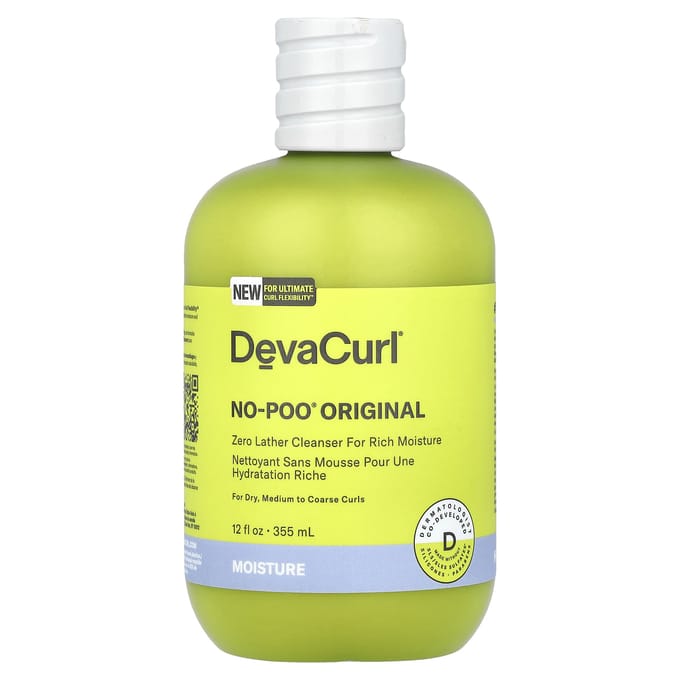 DevaCurl, No-Poo ® Original, Nettoyant sans mousse, pour boucles sèches, moyennes et épaisses, 12 fl oz (355ml) yellow