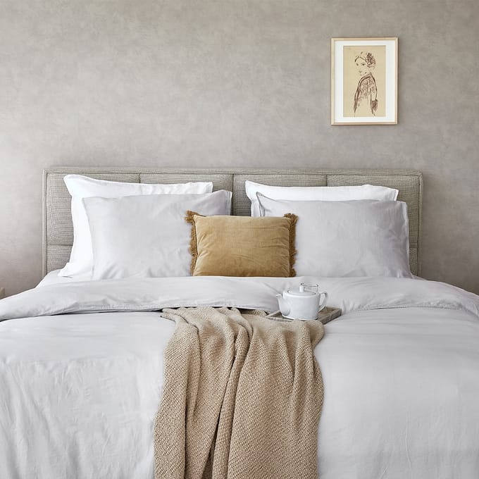 Dreamers Den gewassen Katoensatijn 300 TC Light Grey - 140x200/220cm (260cm lengte)