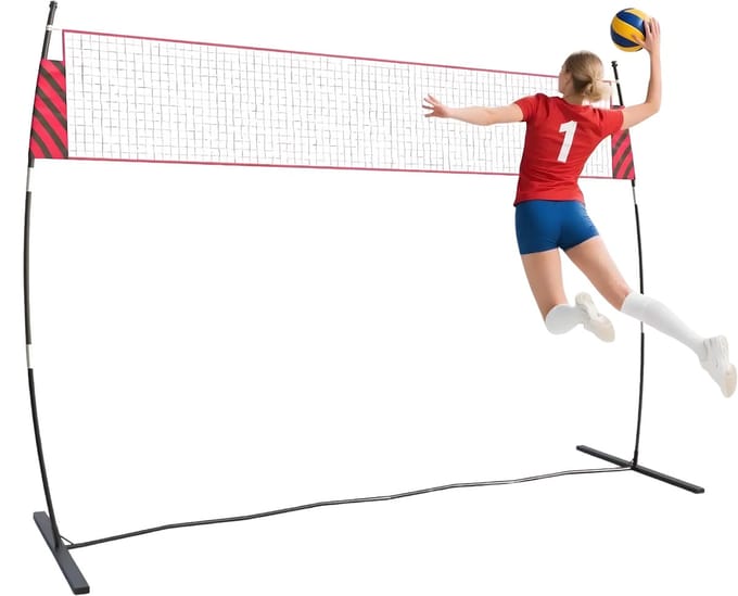 Draagbaar Volleybalnet 12FT - In Hoogte Verstelbaar met Draagtas